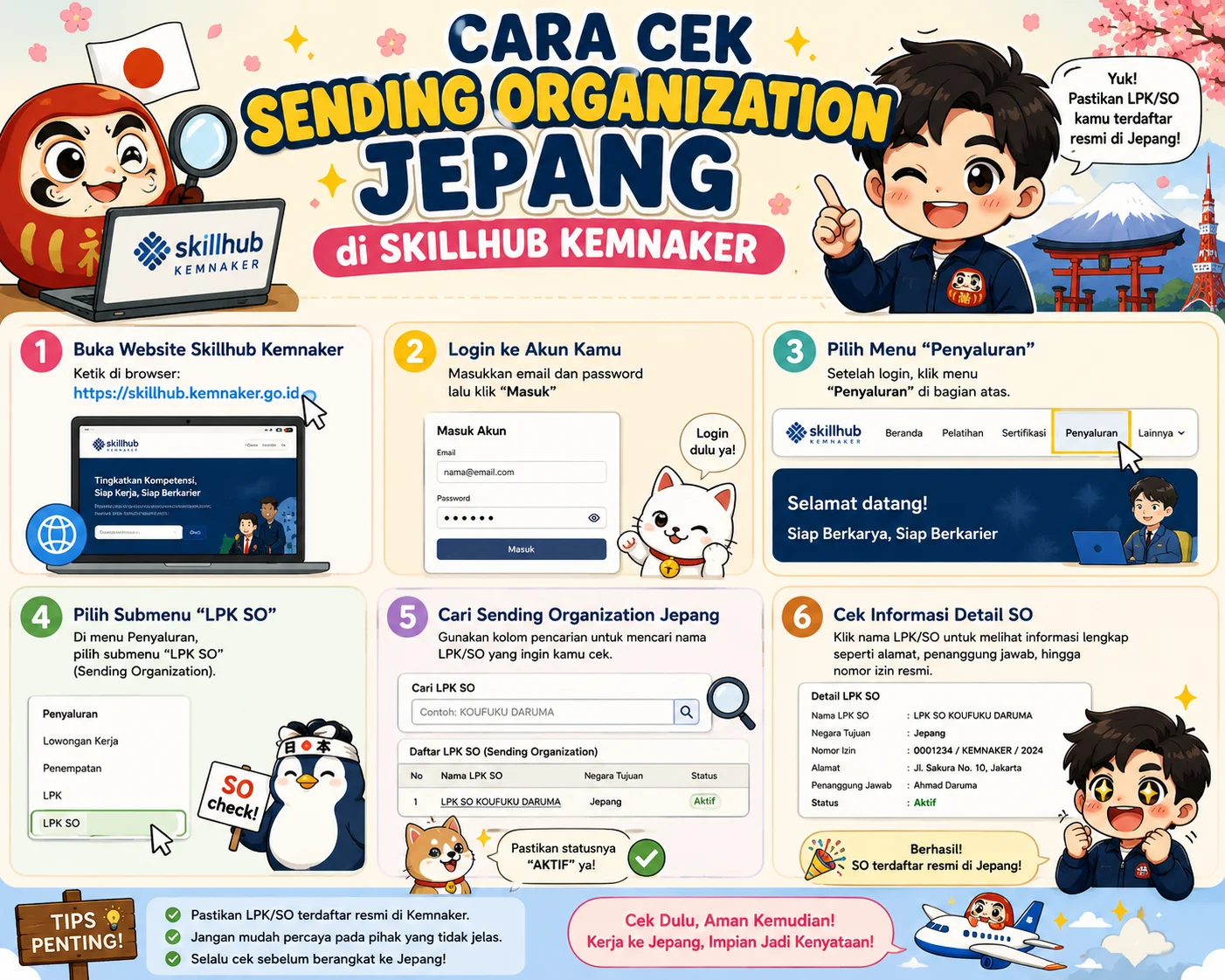 Cara Cek Sending Organization Jepang di Skillhub Kemnaker
